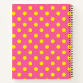 Gelb auf rosa Polka Dots Design Notizblock (Rückseite)