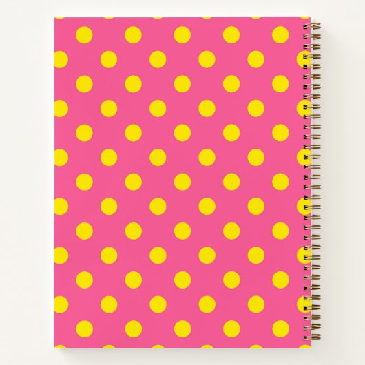 Gelb auf rosa Polka Dots Design Notizblock (Rückseite)