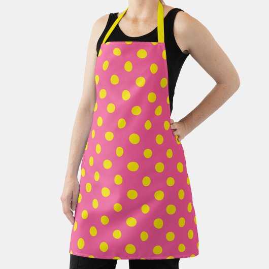 Gelb auf rosa Polka Dots Design Schürze