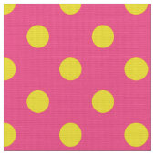 Gelb auf rosa Polka Dots Design Stoff (Nahaufnahme)