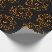 Gelb auf schwarzen Atom-Symbolen Geschenkpapier (Ecke)