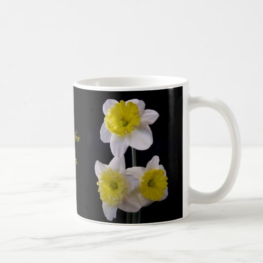 Gelb auf weißem Daffodil Kaffeetasse (Rechts)