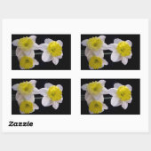 Gelb auf weißem Daffodil Rechteckiger Aufkleber (Blatt)