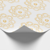 Gelb auf weißen Atom-Symbolen Geschenkpapier (Ecke)
