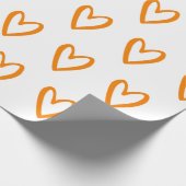 Gelb auf weißen, handgezogenen Herzen Geschenkpapier (Ecke)