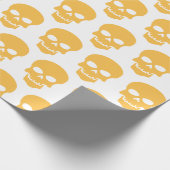 Gelb auf weißen Schädeln Geschenkpapier (Ecke)