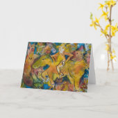 Gelb aufgeblähter Schrei und das verärgerte Pferd Karte (Gelbe Blume)