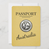 Gelb Australien Reisepass Save The Date (Vorderseite)