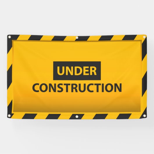Gelb Banner Unter Bau Warnung (Horizontal)