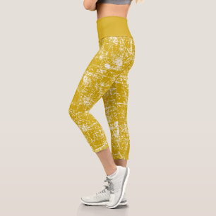 Gelb bedrückt capri leggings