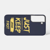 Gelb Behalte nur Jesus zuerst Samsung Galaxy Hülle (Rückseite (Horizontal))