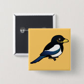 Gelb-berechnete Elster Button (Vorne & Hinten)