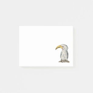 Gelb-Berechnete Hornbill-Aquarell-Malerei Post-it Klebezettel