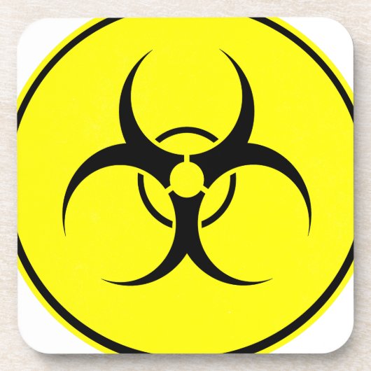Gelb Bio-Gefahrenlogo Untersetzer (Vorderseite)