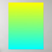 Gelb bis Aqua Gradient Poster (Vorne)