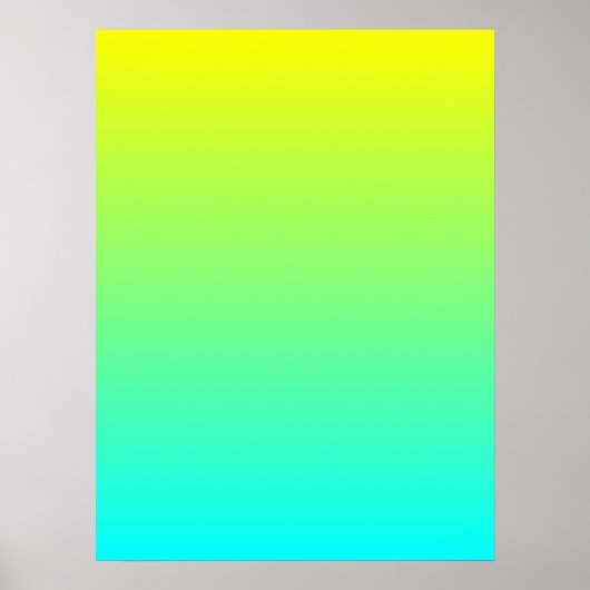 Gelb bis Aqua Gradient Poster (Vorne)