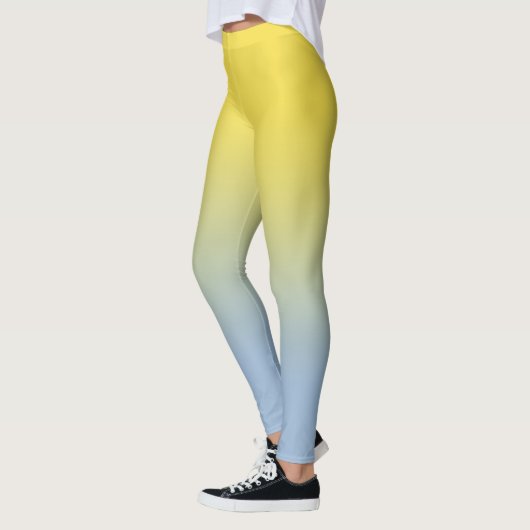 Gelb bis leicht blauer Farbton Leggings (Links)