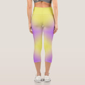 Gelb bis Lila Diamantmuster Capri Leggings (Rückseite)