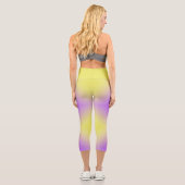 Gelb bis Lila Diamantmuster Capri Leggings (Rückseite)