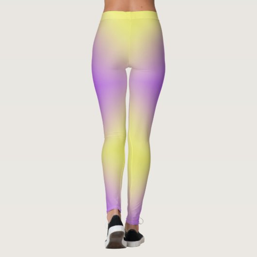 Gelb bis Lila Diamantmuster Leggings (Rückseite)