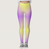 Gelb bis Lila Diamantmuster Leggings (Vorderseite)