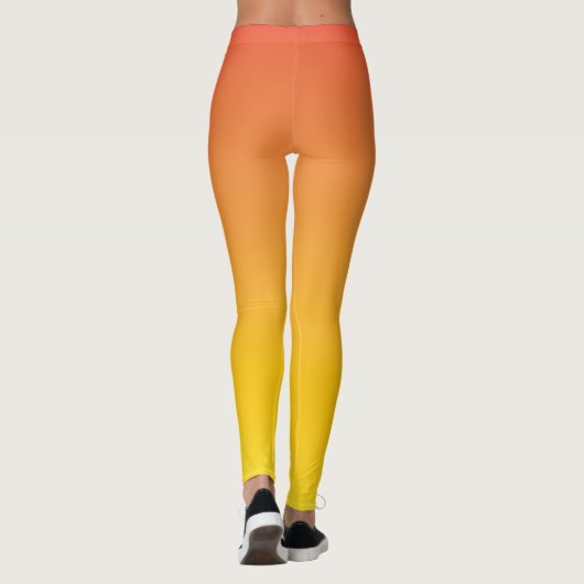 Gelb bis Orange Ombre Fade Gradient Leggings (Rückseite)