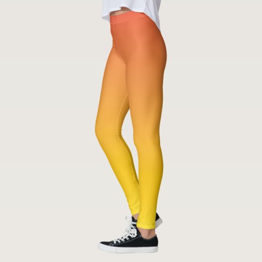 Gelb bis Orange Ombre Fade Gradient Leggings (Links)