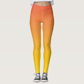 Gelb bis Orange Ombre Fade Gradient Leggings (Vorderseite)