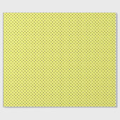 Gelb | Black Polka Dot Wrapping Paper Geschenkpapier (Flach)
