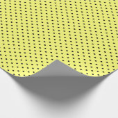 Gelb | Black Polka Dot Wrapping Paper Geschenkpapier (Ecke)