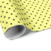 Gelb | Black Polka Dot Wrapping Paper Geschenkpapier (Rolleneckpunkt)