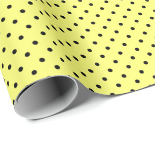 Gelb Black Polka Dot Wrapping Paper Geschenkpapier