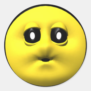 Gelb bläst einen Kuss Runder Aufkleber