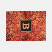 Gelb-Blattfolien-Monogramm Fleecedecke (Vorderseite (Horizontal))