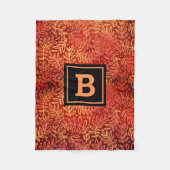 Gelb-Blattfolien-Monogramm Fleecedecke (Vorderseite)