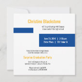 Gelb & Blau 6 Foto Abschluss Einladung (Rückseite)