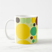Gelb, blau, braunes Polka-Punktmuster Kaffeetasse (Links)
