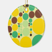 Gelb, blau, braunes Polka-Punktmuster Keramikornament (Links)