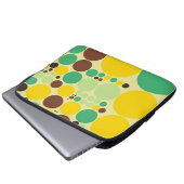 Gelb, blau, Brown-Tupfen-Muster Laptopschutzhülle (Vorne Knopf)