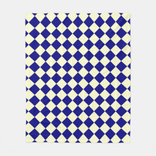 Gelb Blau Checker Diamant Muster Fleece Decke