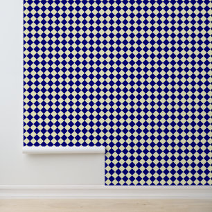 Gelb Blau Checker Diamantmuster Tapete