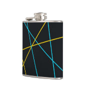 Gelb, blau, cool, trendig, urbane, moderne Linien Flachmann (Links)