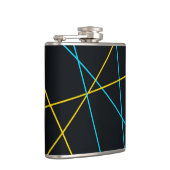 Gelb, blau, cool, trendig, urbane, moderne Linien Flachmann (Rechts)