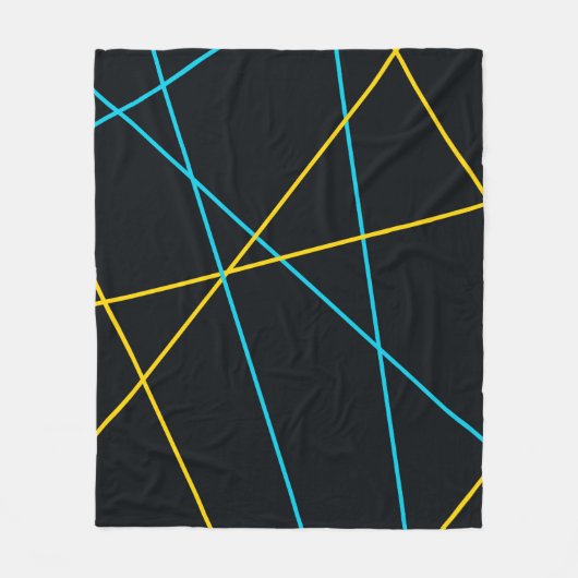 Gelb, blau, cool, trendig, urbane, moderne Linien Fleecedecke (Vorderseite)