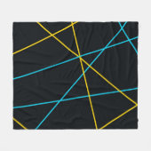Gelb, blau, cool, trendig, urbane, moderne Linien Fleecedecke (Vorderseite (Horizontal))