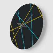 Gelb, blau, cool, trendig, urbane, moderne Linien Große Wanduhr (Winkel)