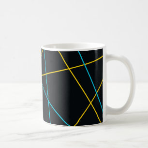 Gelb, blau, cool, trendig, urbane, moderne Linien Kaffeetasse