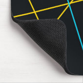 Gelb, blau, cool, trendig, urbane, moderne Linien Mousepad (Ecke)
