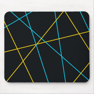 Gelb, blau, cool, trendig, urbane, moderne Linien Mousepad