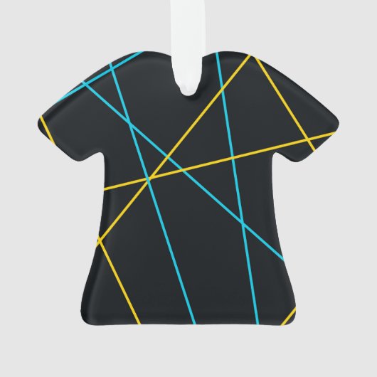 Gelb, blau, cool, trendig, urbane, moderne Linien Ornament (Rückseite)